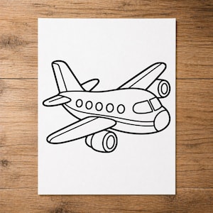 Airplane PNG SVG PDF, Jet Plane Coloring Page, Aircraft Outline Clipart ...