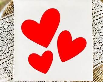 Corazones rojos PNG SVG, lindos corazones de amor para San Valentín, diseño de sublimación, digital, fondo transparente, uso comercial, descarga instantánea.