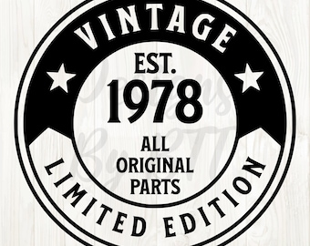 1978 Birthday SVG | Vintage 1978 SVG Clipart | Vintage 1978 Cut