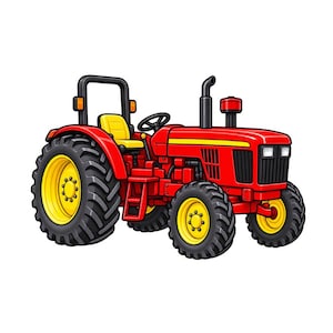 Traktor PNG, gårdsclipartdesign, bondegrafik, jordbruksföretagsskylt, jordbruksdigital nedladdning, bild