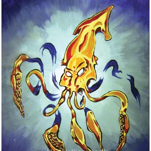 From Beyond, Art Print, sea creature, squid, cthulhu, dark art, ocean, lovecraft, tentacles, underwater, alien, deep sea, calamari, strange