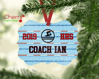 Swimmer Christmas OrnamentSwimming Christmas Decorations in Fine Pewter