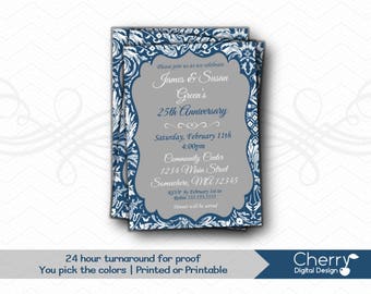 damask invitations etsy