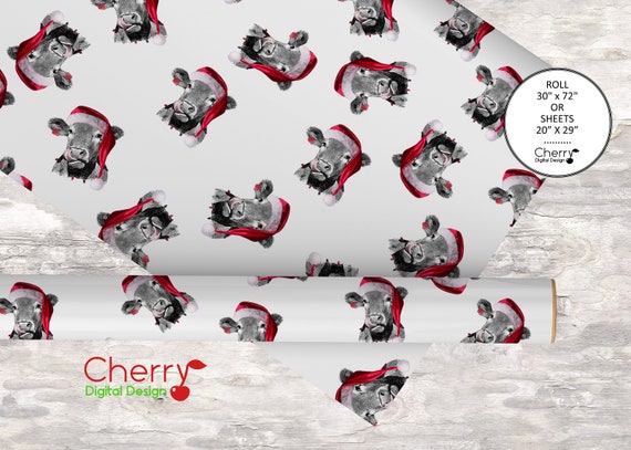 Santa Cow Wrapping Paper Sheets or Roll Christmas Cow Farmhouse Custom Gift  Wrap Holiday Paper Recyclable 
