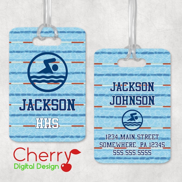 Custom Swim Bag Tags Etsy