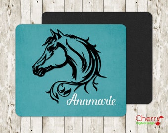 Personlig musmatta för häst | Hästsilhuett | Hästälskare