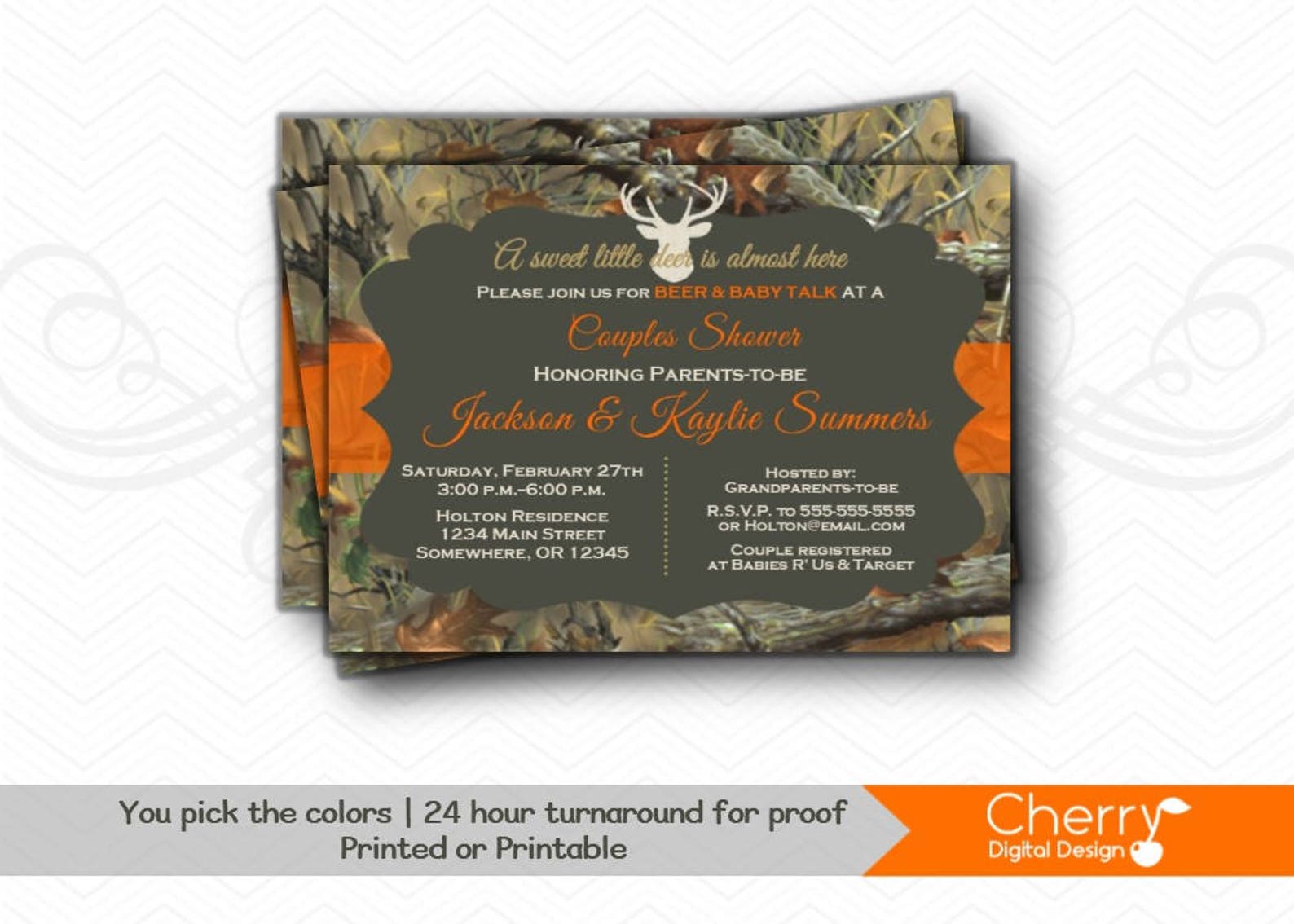 A Little Deer is Almost Here Couples Baby Shower Invitations | Etsy