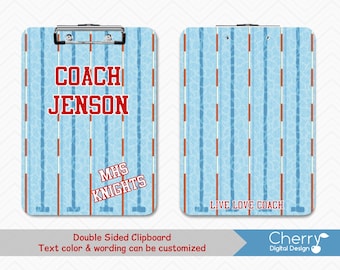 Personalized Double Sided Swim Coach Dry Erase Clipboard |  Swimming Pool Clipboard | Live Love Coach Clipboard | teacher appreciation.