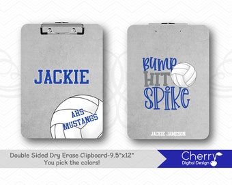 Volleyball Clipboard | Bump Hit Spike | Personalized Coach Clip Board | Volleyball Court | Coach Gift