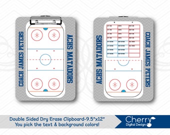 Hockey Clipboard with roster | Personalized Ice Hockey Coach Clipboard