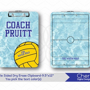 Water Polo Coach Personalized Double Sided Dry Erase Clipboard | Live Love Coach Clipboard