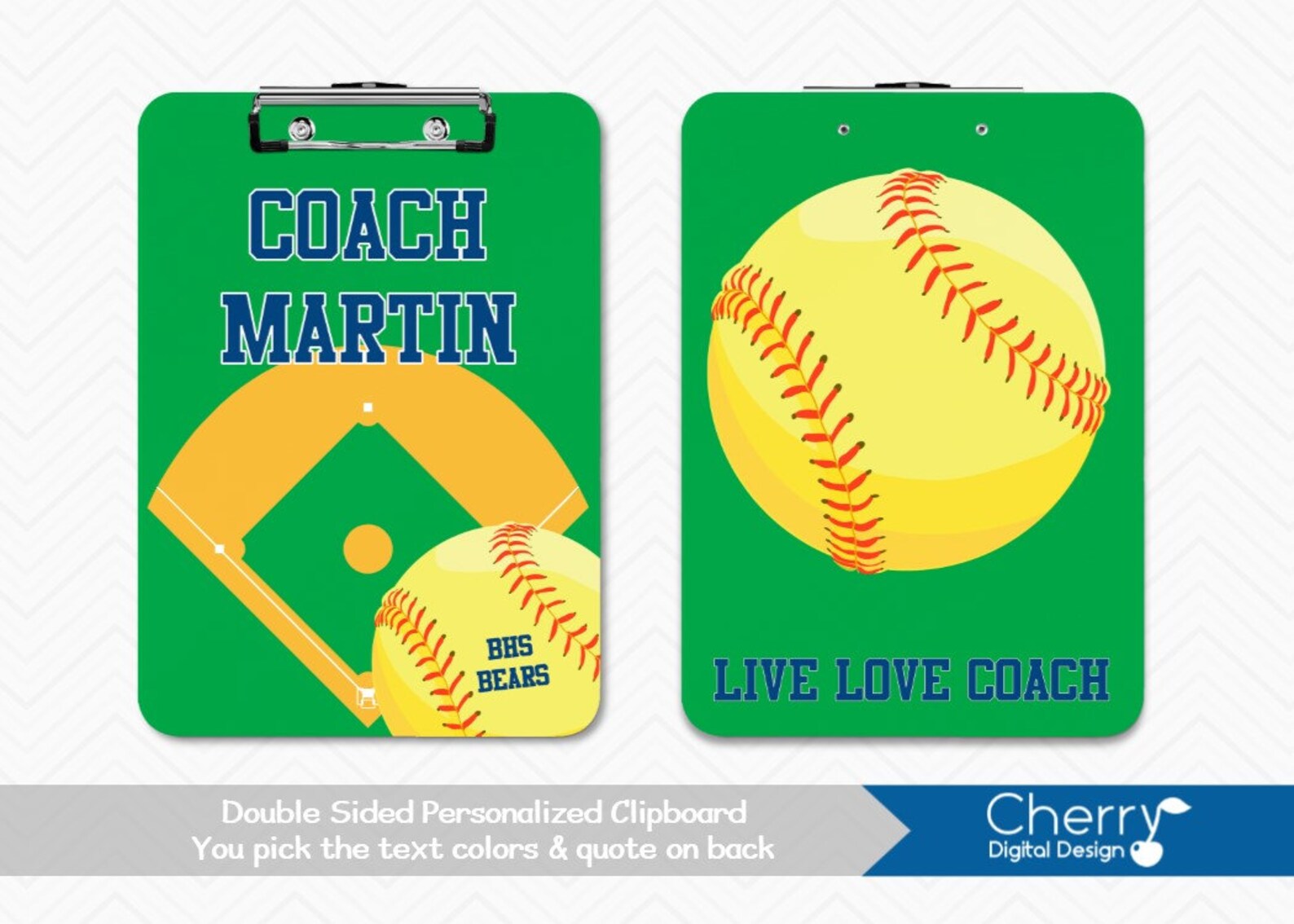 Softball Coach Dry Erase Clipboard Personalized Double Sided Etsy