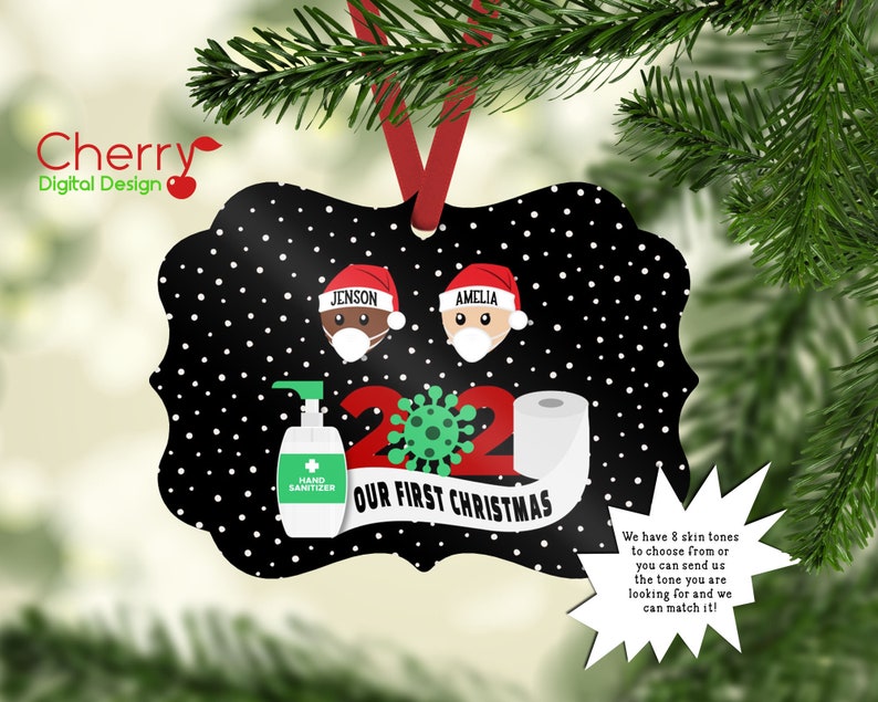 Download Our first Christmas Quarantine Face mask funnyPersonalized ...