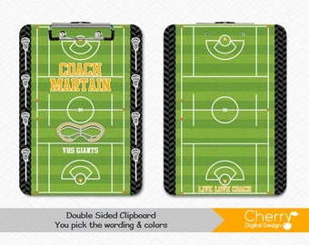Girls Lacrosse  Coach Clipboard |  Personalized Double Sided Dry Erase Sports Clipboards | You pick the Colors Gifts