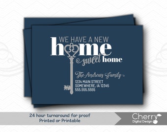 We have a New Home Sweet Home Moving Announcement Postcard | Printed or printable New Address Card