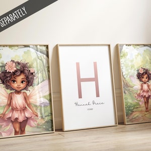 Black Fairy Art Print, Digital Printable Watercolor for Nursery, Girls ...