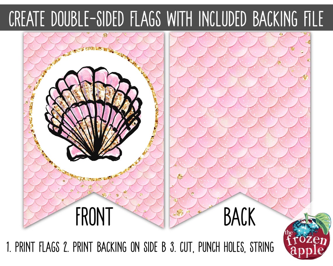 Printable Mermaid Party Banner Instant Digital Download | Etsy