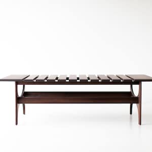 Modern Walnut Slat Bench