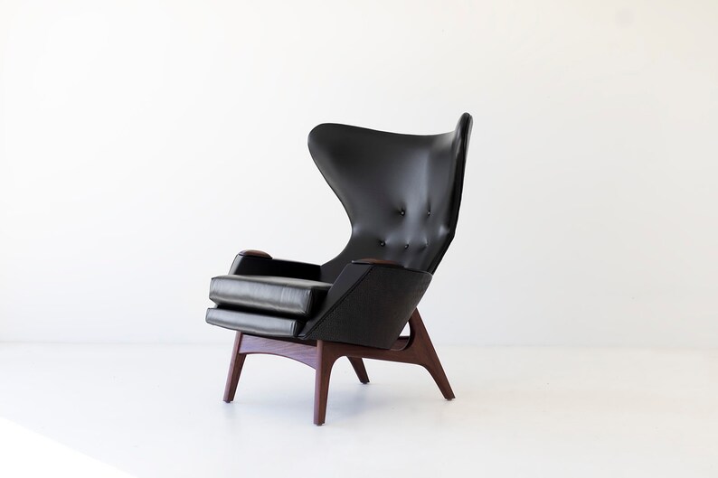 Modern Leather Wing Chair Etsy