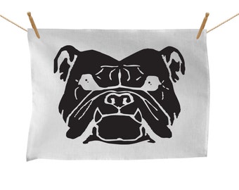Bulldog Black, Tea Towel