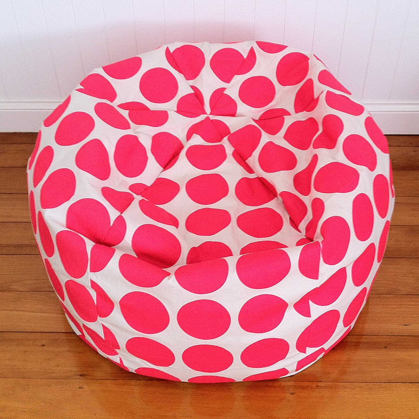 Hot Pink Dot Bean Bag Chair Etsy