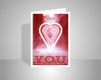 personalised name i love u valentine s day card for her etsy