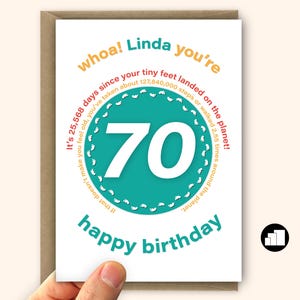 Personalisierte 70 Geburtstag Karte für Sie Ihn Lustige Statistik Große 70 Geburtstagswünsche für Papa Mama