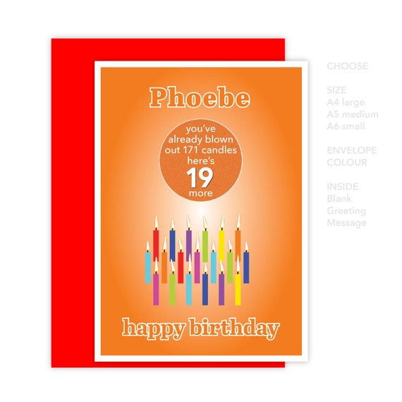 Funny 19th Birthday Card For Boy For Girl Edit Name 19 Bday Etsy funny 19th birthday card for boy for girl edit name 19 bday wishes card for him her son daughter brother sister or friend candles