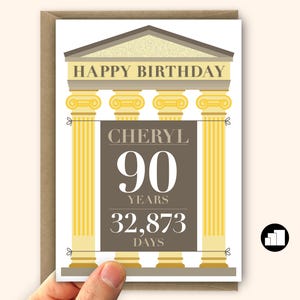 Gepersonaliseerde 90e verjaardagskaart voor mama of papa Grote 90e verjaardagskaart voor oma opa, Bericht toevoegen