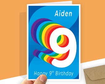 Personalised 9th Birthday Card for son daughter