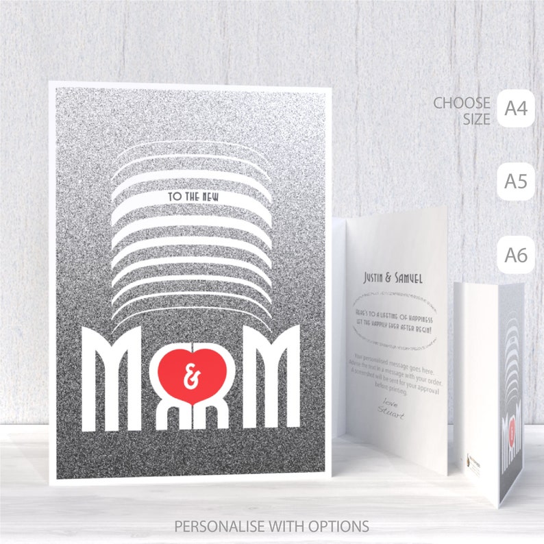 art deco gay greeting card Mr /& Mr same sex marriage card gay congratulations card Gay wedding card LGBT card