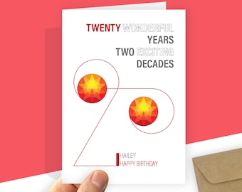 Personalized 20th Birthday Card for Son or Daughter