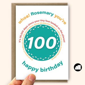 Personalisierte 100 Geburtstagskarte für Sie oder Ihn Lustige Statistik Große 100 Geburtstagskarte für Mama Papa Oma Opa