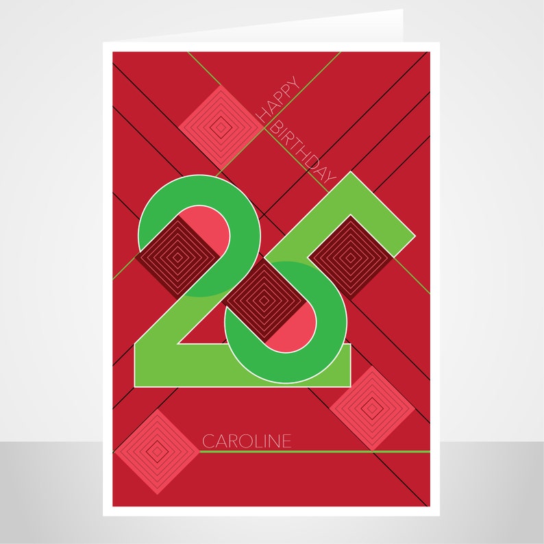 personalised 25th happy birthday card for her sister edit