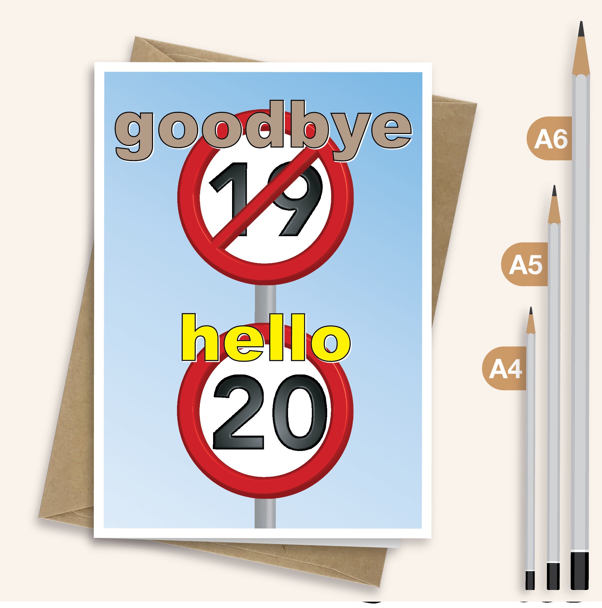 Funny 20th Happy Birthday Card for Him for Her Large Option - Etsy Norway Funny 20th Happy Birthday Card for Him for Her Large Option - Etsy Norway
