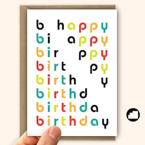 Cartão de feliz aniversário para ele ou ela Cartão de felicitações colorido Cartão moderno