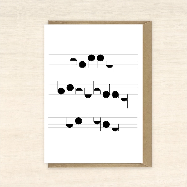 Happy Birthday To You birthday card with music notes for musician