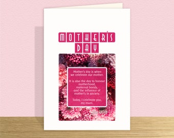 Mothers Day Card for Mum definition chrysanthemum flowers designed like a perfume bottle Large card and personalised inside options