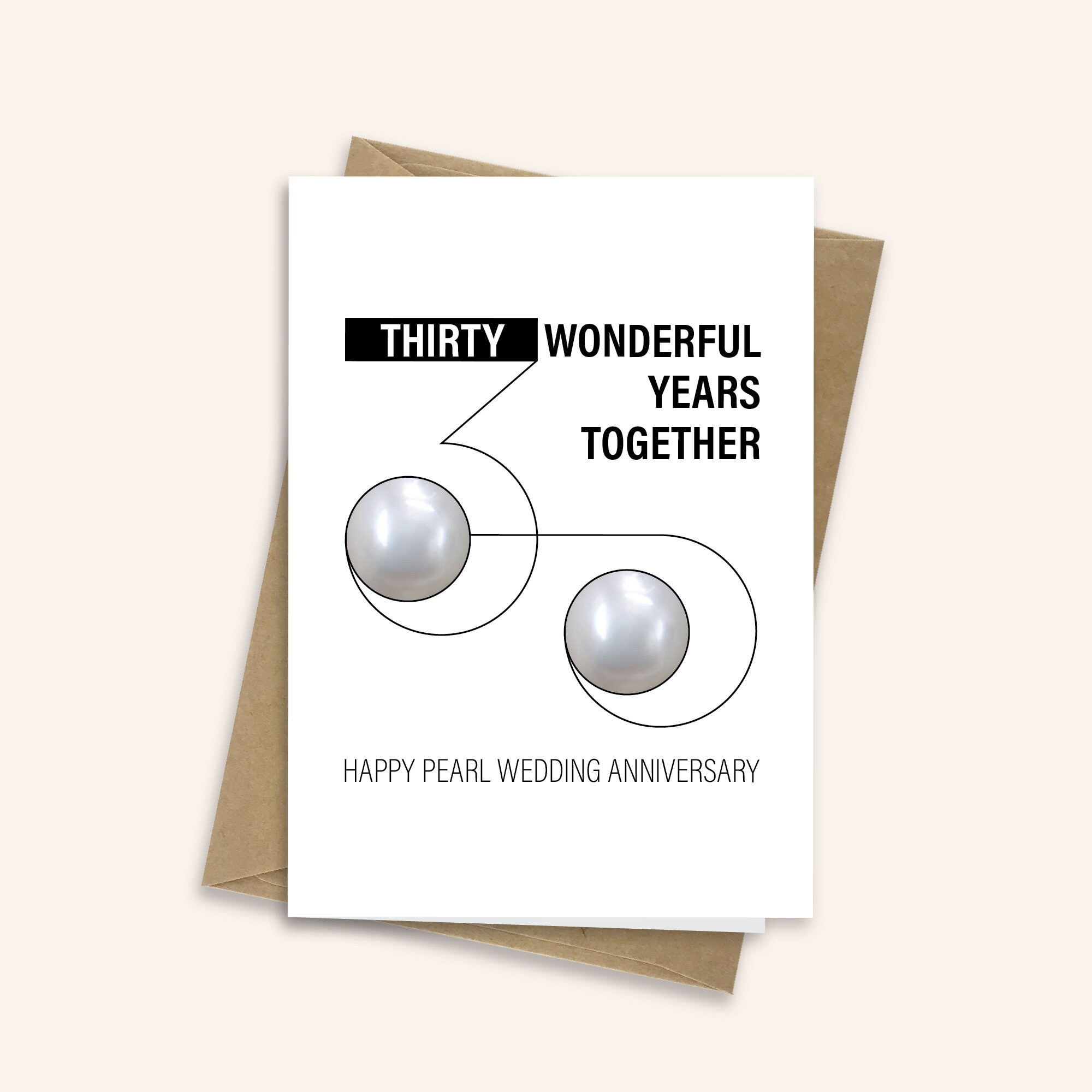 Pearl 30th Wedding Anniversary Card for Husband Wife or - Etsy New Zealand