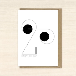 Carte minimale du 20e anniversaire pour fils ou fille