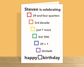 Funny 30th Birthday Card for him or her Avoiding 30 Personalised 30th birthday wishes card for son daughter husband wife Large card option