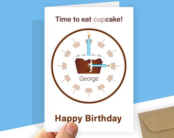 Personalised Cupcake Birthday Card – Funny Dessert Theme