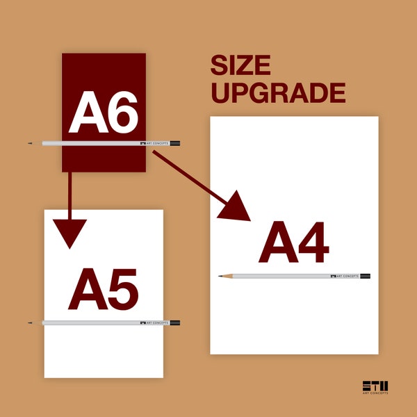 LARGE CARD, upgrade to A5 or A4 sizes, BIG card, giant card upgrade for any stuARTconcepts greeting card