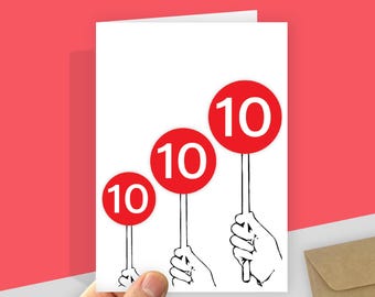 Tarjeta divertida de cumpleaños número 30: 3 dieces perfectos