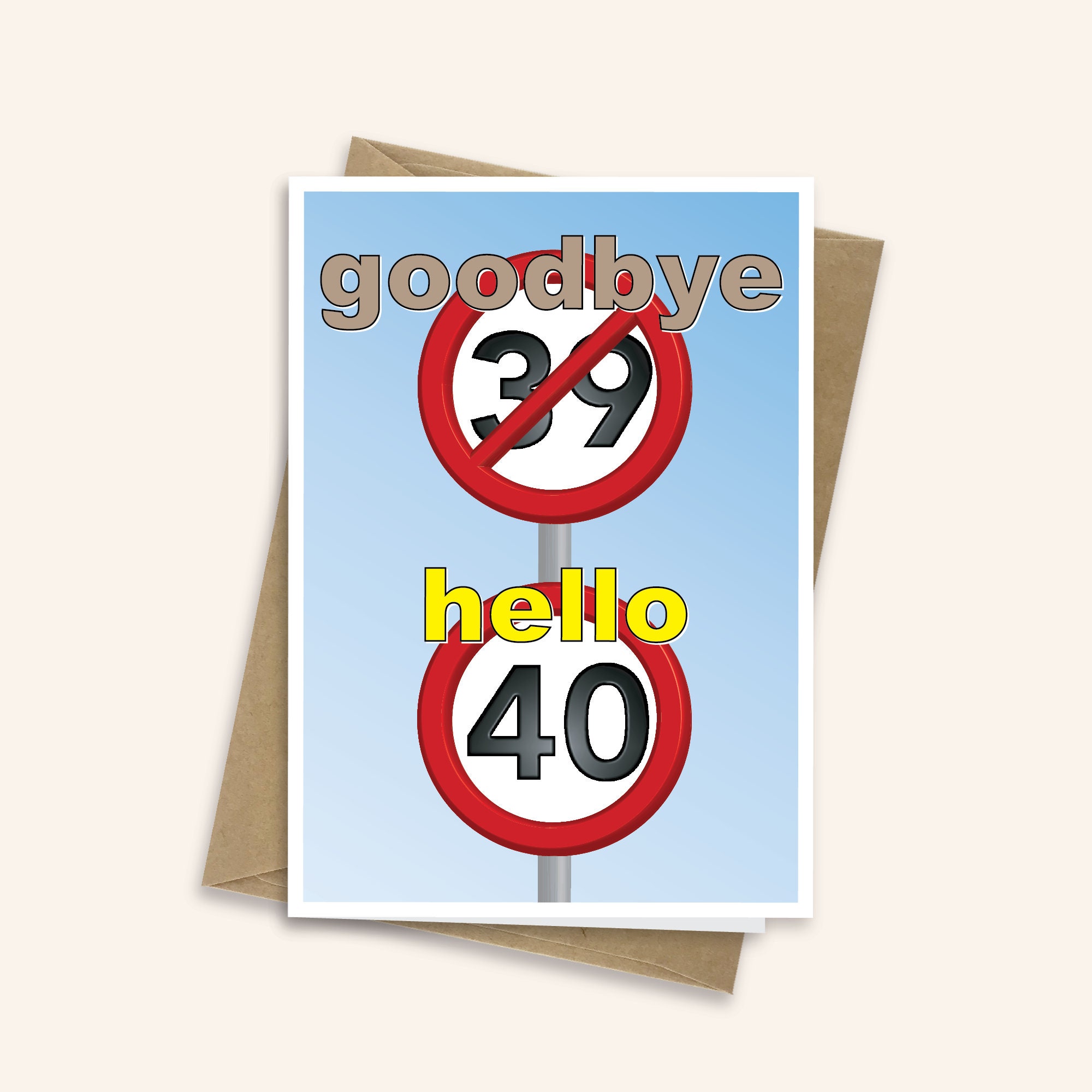 Funny 40th Happy Birthday Card for him for her 40 birthday 