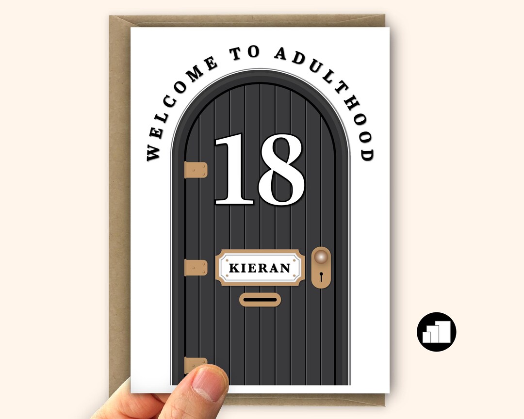 Personalized 18th Birthday Card: Welcome to Adulthood - Customizable ...