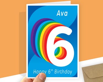 Personalised 6th Birthday Card for son daughter