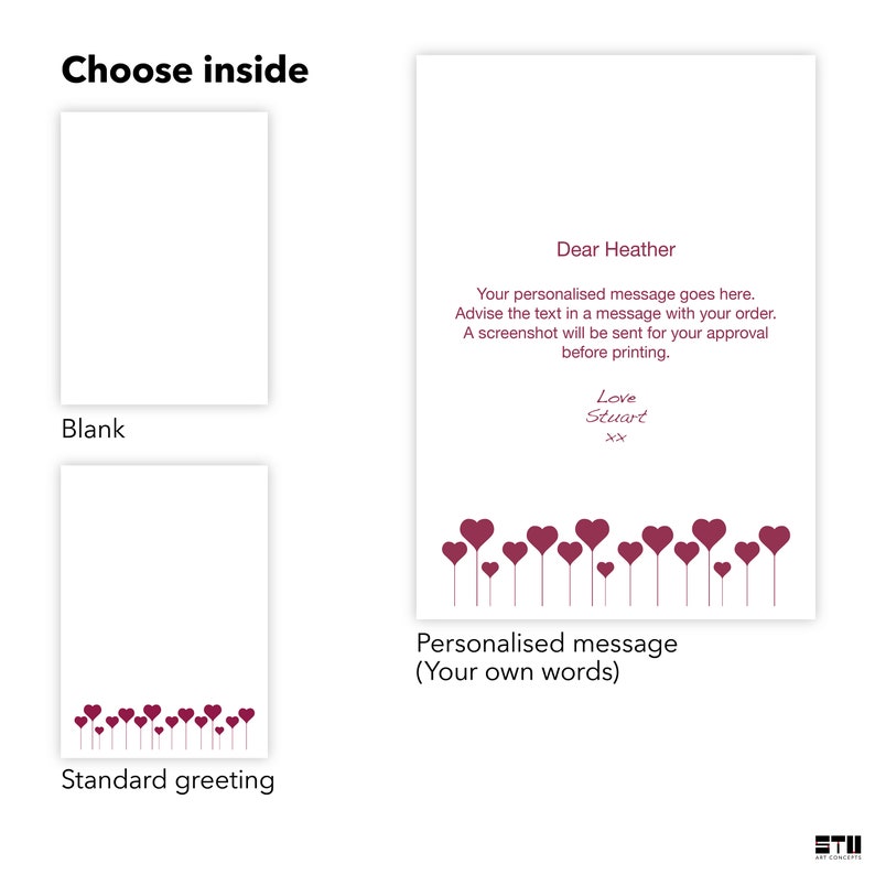Personalisierte Name Valentinstag Karte für sie Freundin