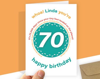 Personalised 70th Birthday Card Funny Statistics Large Dad Mum
