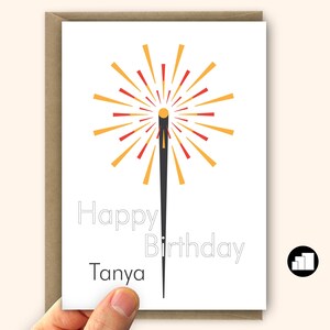 Tarjeta de cumpleaños personalizada para mamá Diseño de bengala Tarjeta de cumpleaños colorida para papá Tarjeta grande y opciones interiores